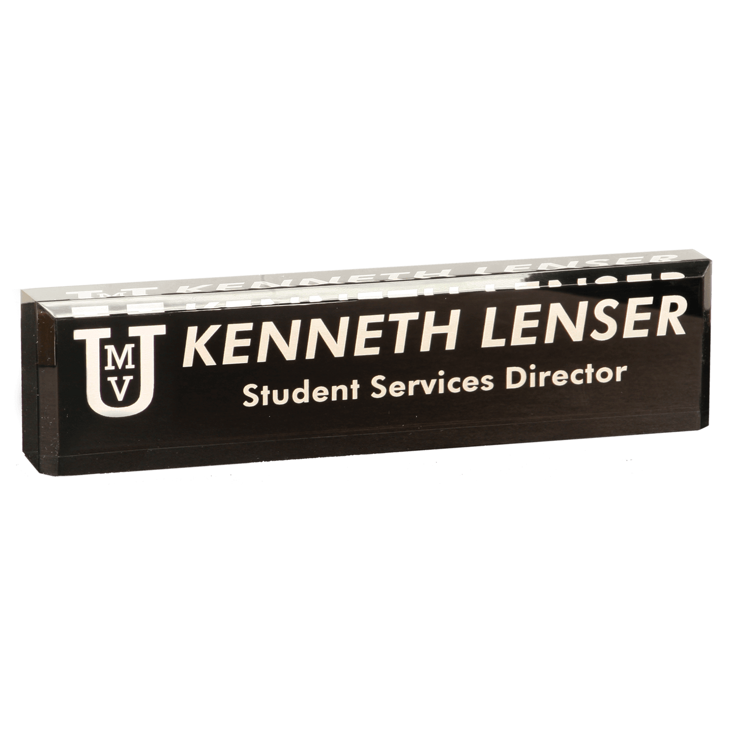 Black Acrylic Personalized Desk Wedge