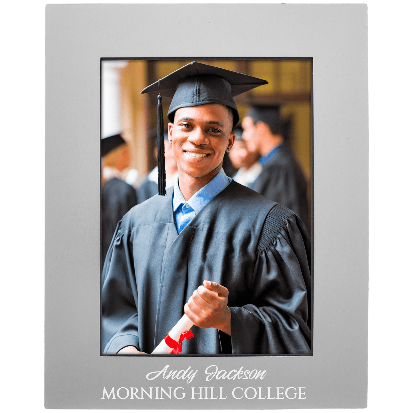 Gray Anodized Aluminum Photo Personalized Photo Frame