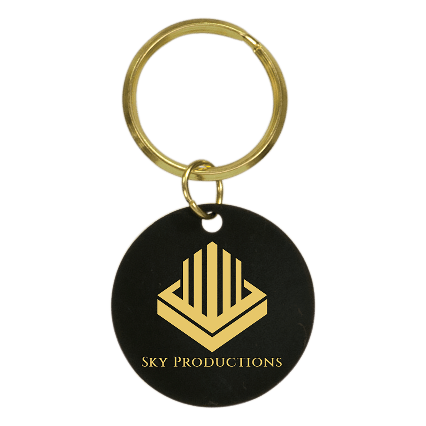 Black Brass Round Personalized Keychain