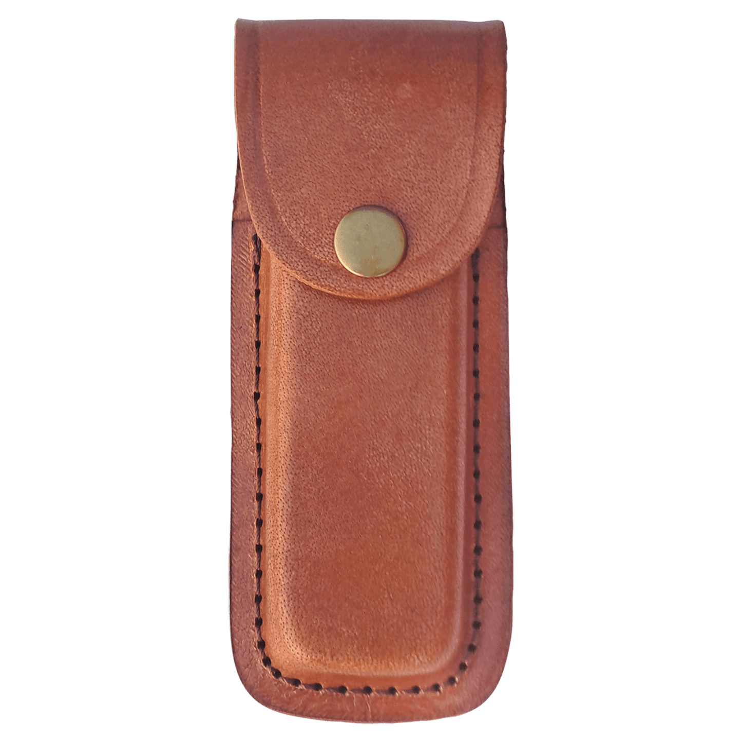 Personalized Bison River Leather Sheath with Snap Closure for 5 Folding Knife