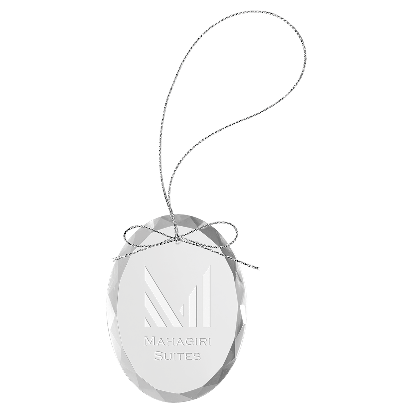 Oval Premier Custom Engraved Glass Ornament