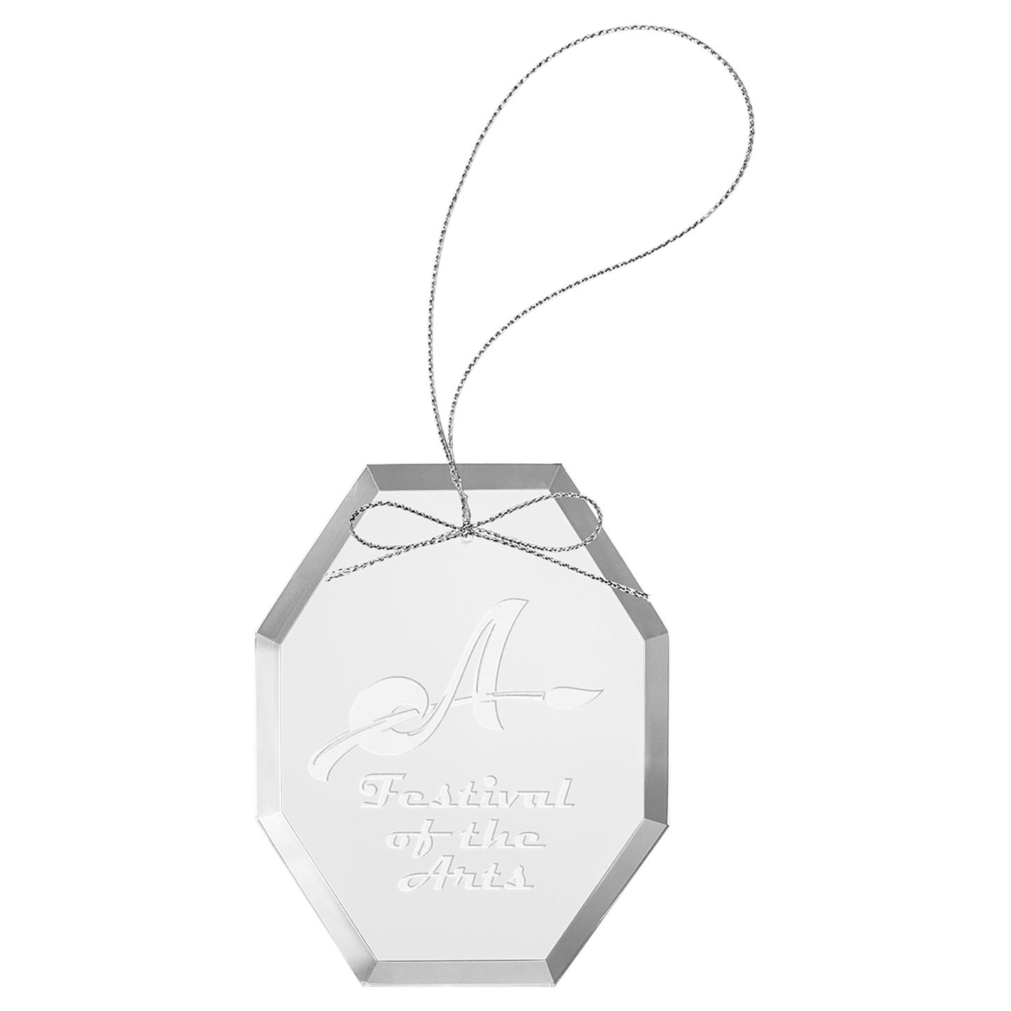 Octagon Premier Custom Engraved Glass Ornament
