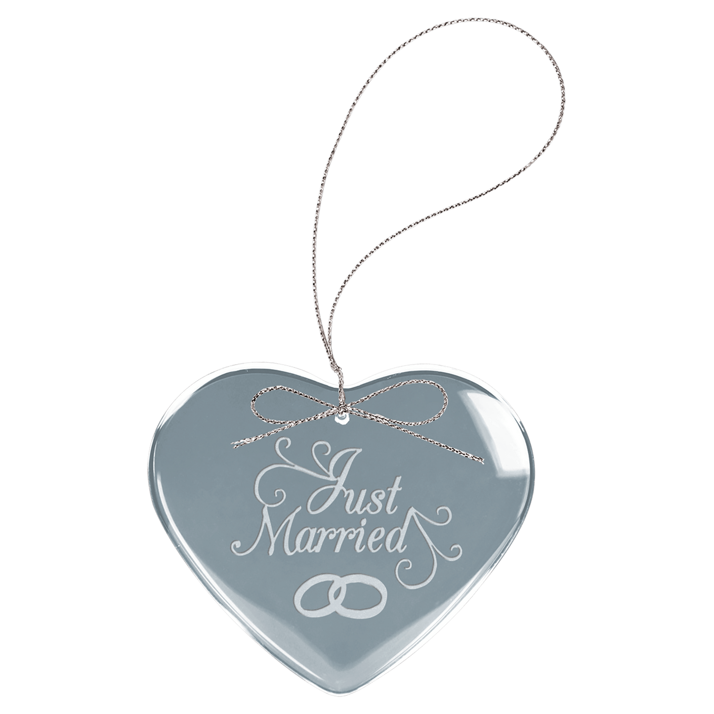 Heart Premier Custom Engraved Glass Ornament
