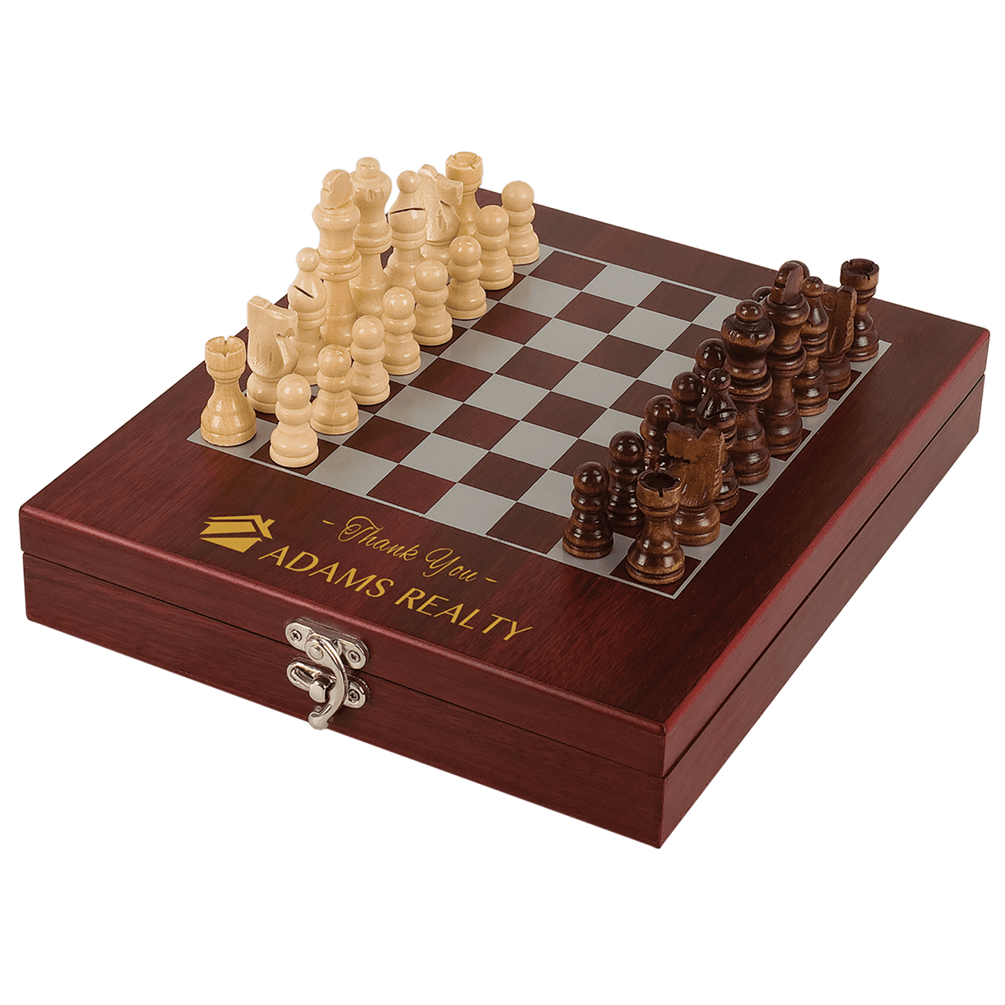 Personalized Rosewood Finish Chess Set