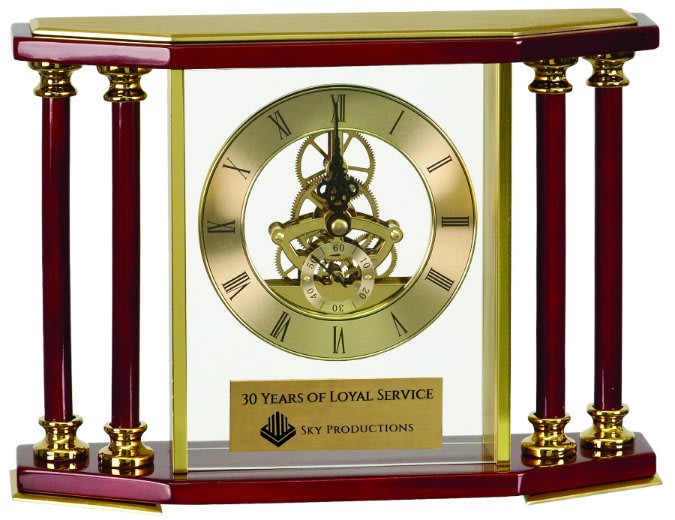 Custom Executive 4 Pillar Piano Finish Clock - Wood