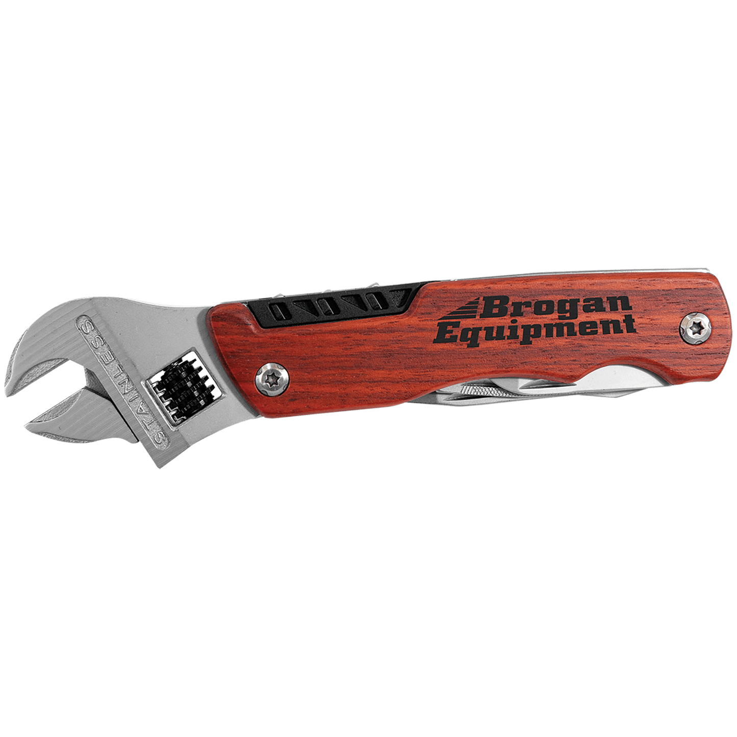 Personalized Rosewood Handle Multi-Purpose Wrench Tool with Bag