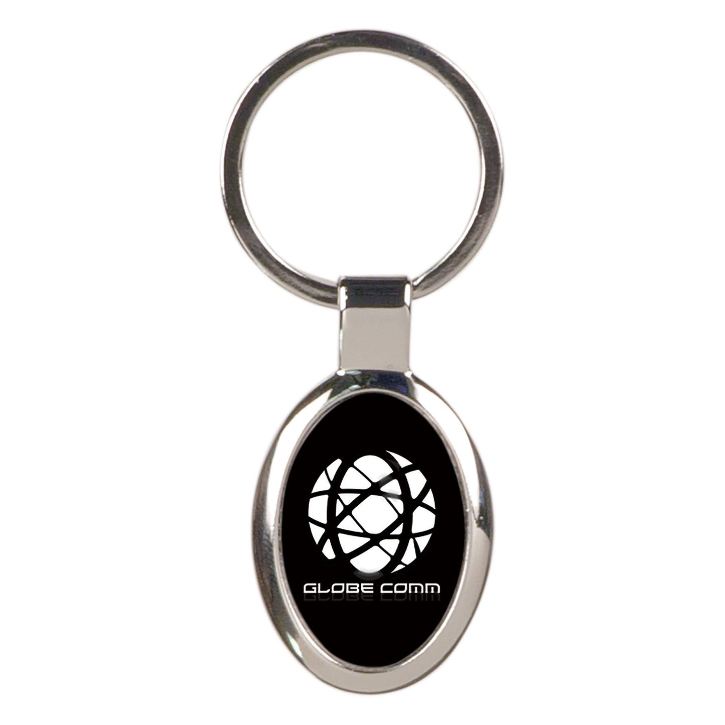 Black Anodized Aluminum Oval Personalized Keychain
