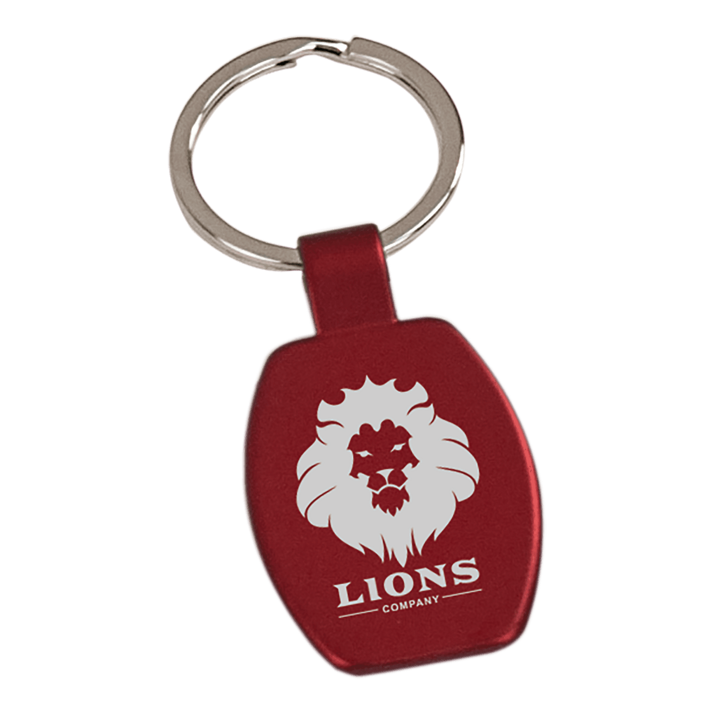 Red Rectangle Metal Personalized Keychain