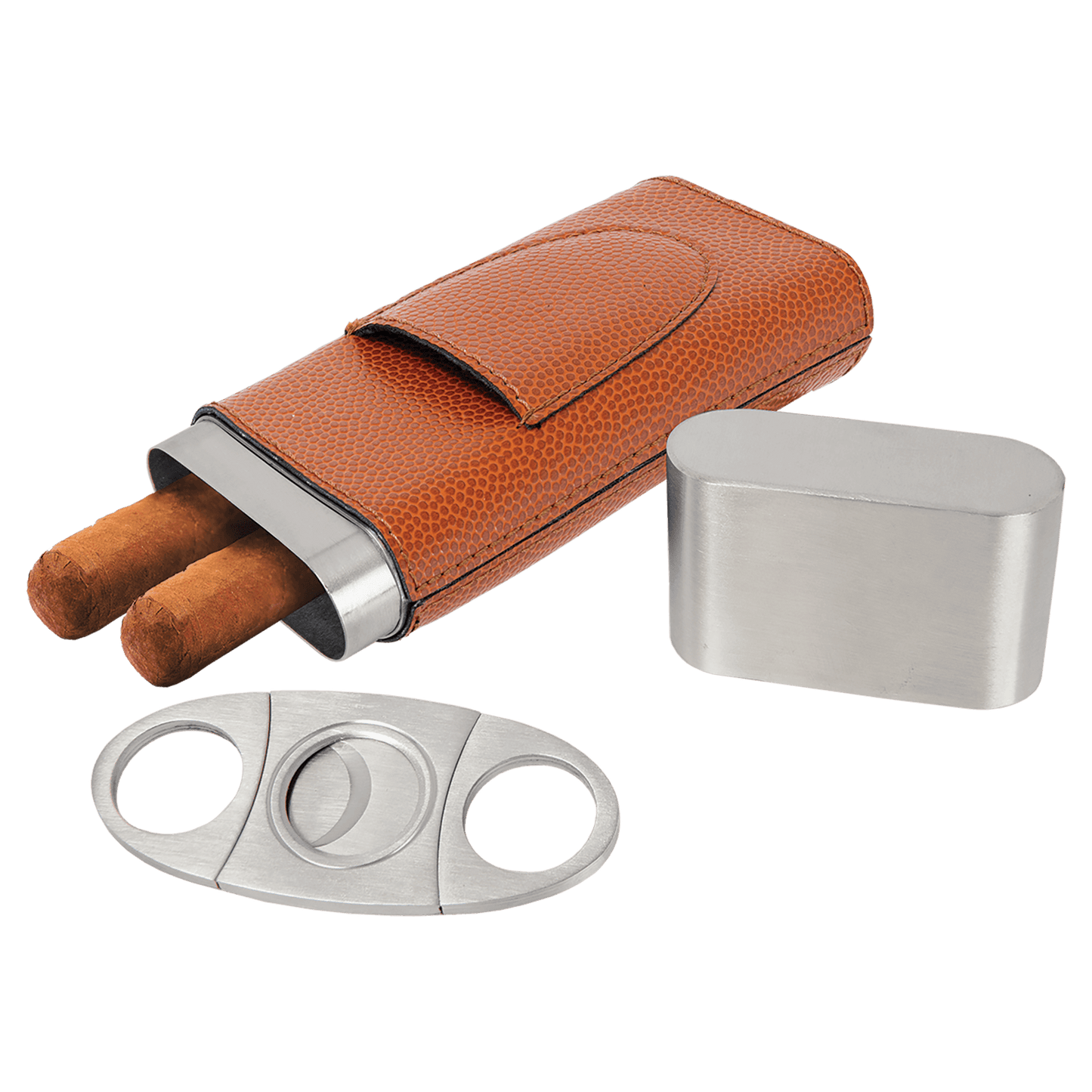 Personalized Basketball Leatherette Cigar Case with Cutter - Leatherette
