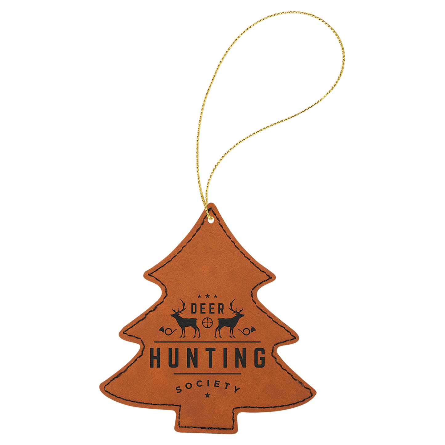 Personalized Rawhide Leatherette Tree Ornament - Leatherette
