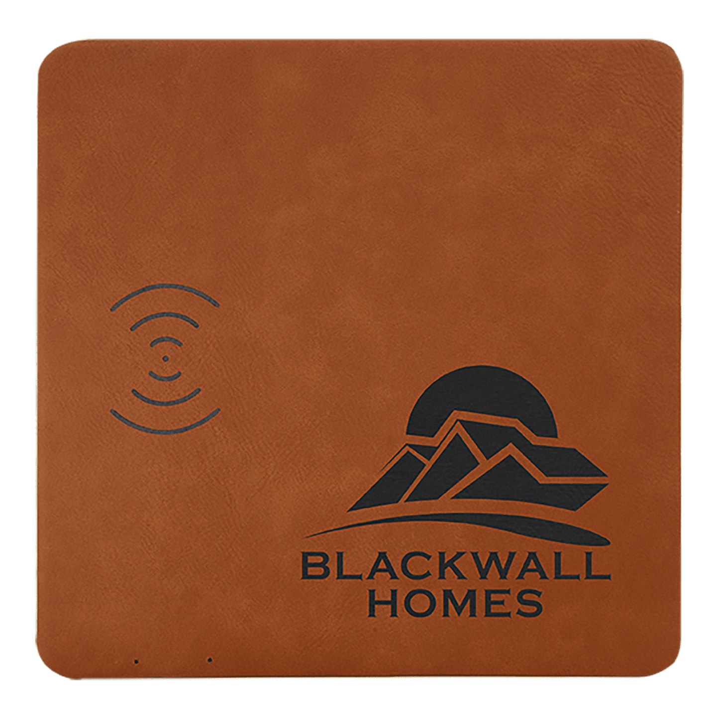 Personalized Rawhide Leatherette Charging Mat with USB Charging Cord - Leatherette