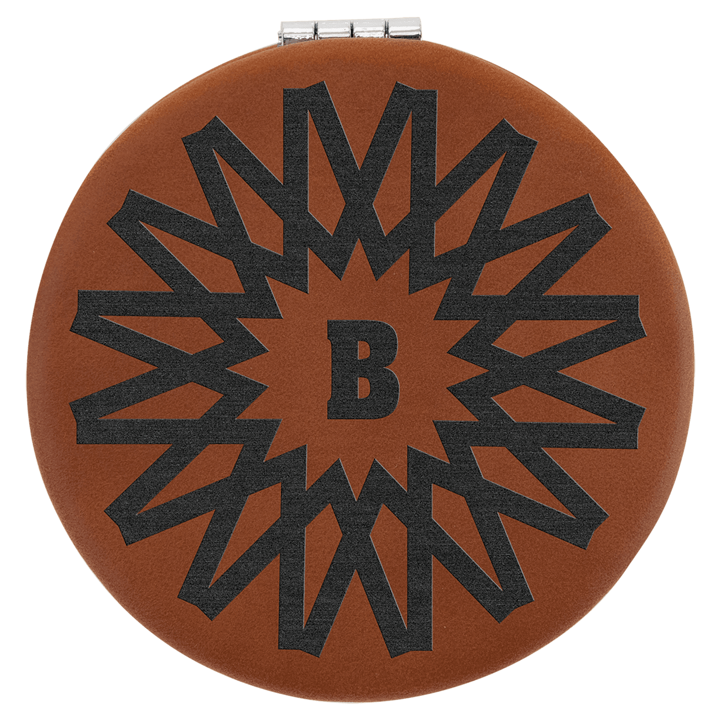 Personalized Rawhide Leatherette Compact Mirror - Leatherette