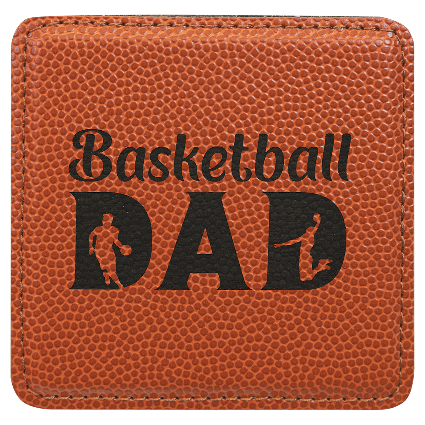 Custom Basketball Leatherette Square Coaster - Leatherette