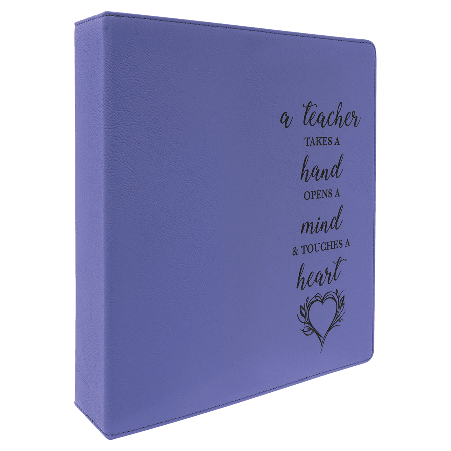 Personalized Purple Leatherette 3-Ring Binder with 2 Slant D Rings - Leather
