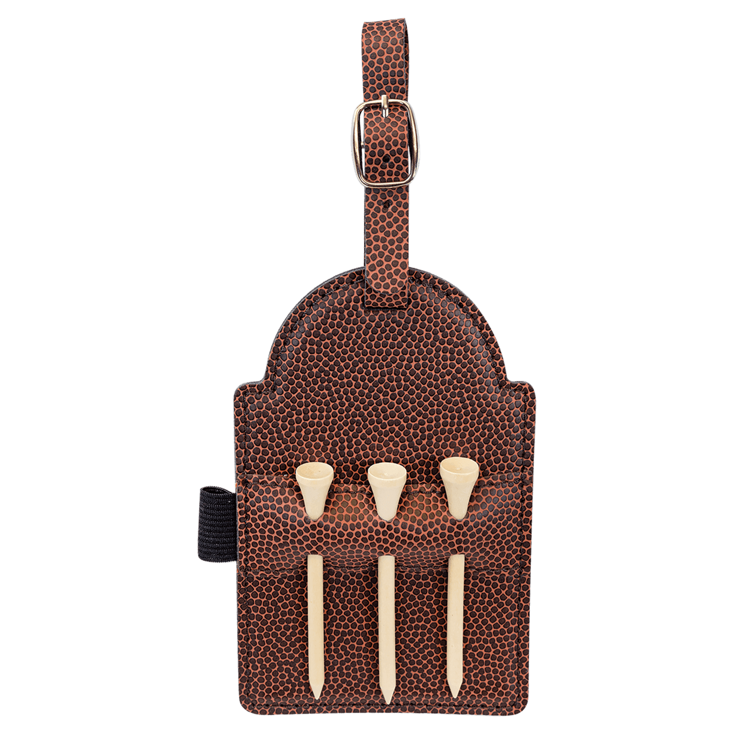 Personalized Football Leatherette Golf Bag Tag with Wooden Tees - Leatherette