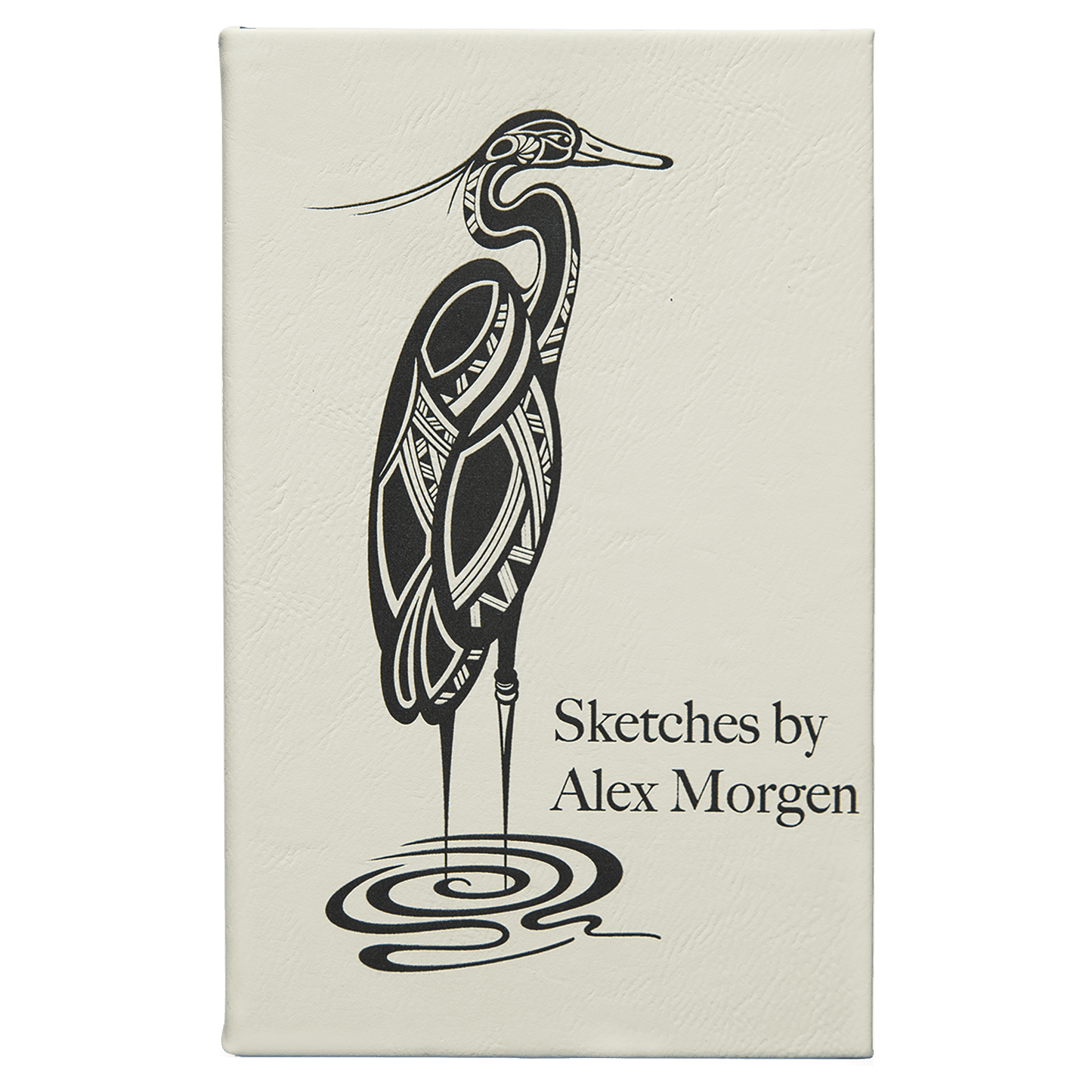 Personalized White Leatherette Sketch Book with White Unlined Paper - Leatherette