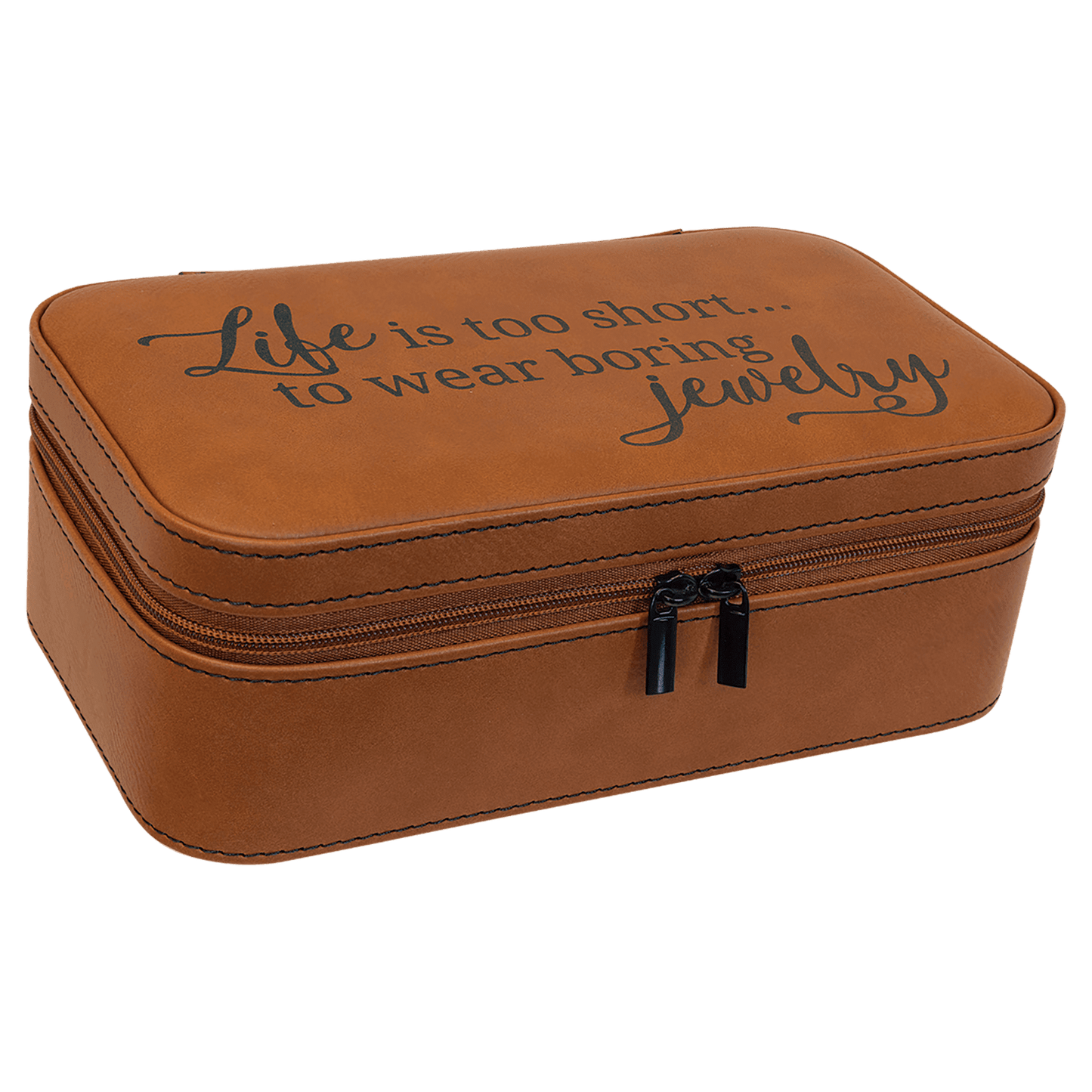 Personalized Rawhide Large Leatherette Jewelry Box