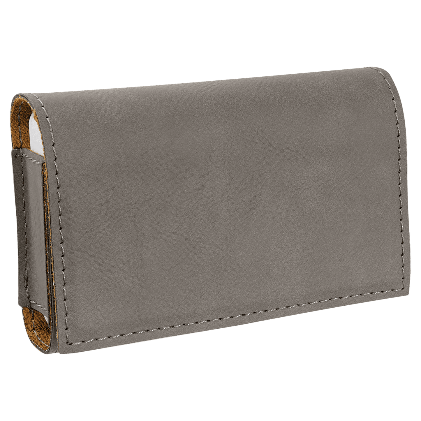 Personalized Gray Lasered Leatherette Pill Box with Separate Adjustable Containers