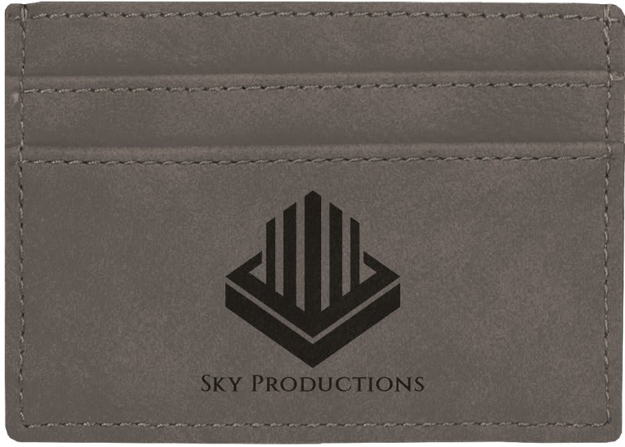 Gray Leatherette Engraved Money Clip - Leatherette