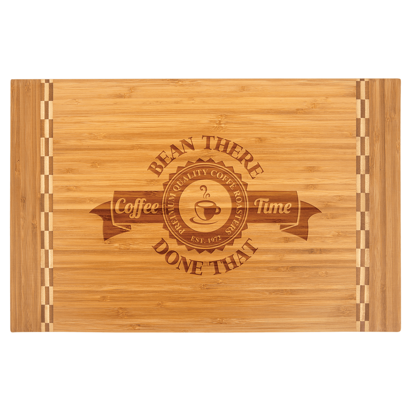 Custom Bamboo Cutting Board with Butcher Block Inlay