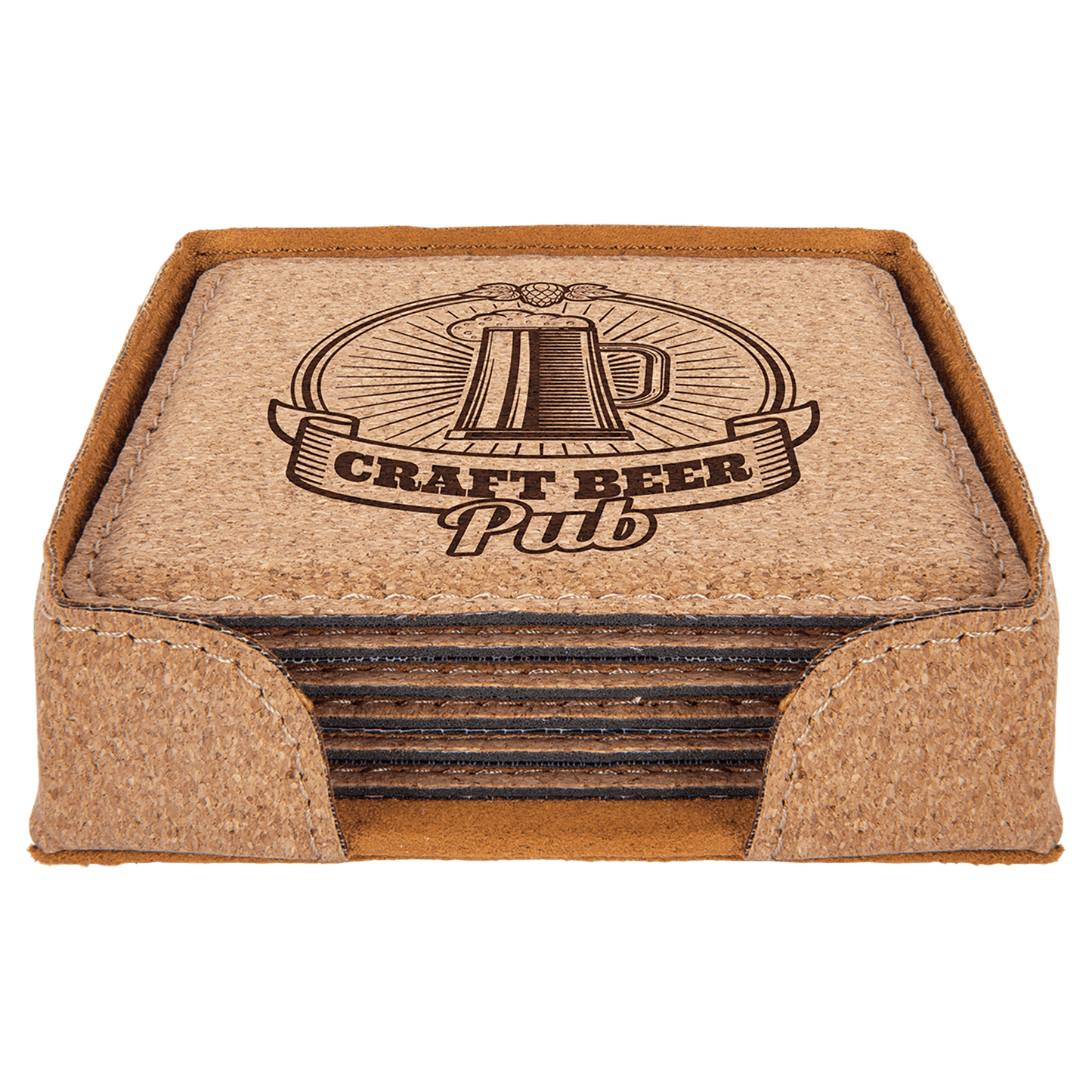Custom Cork Square 6-Coaster Set