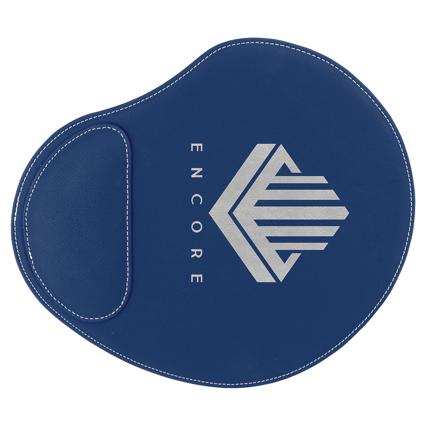 Personalized Blue/Silver Leatherette Mouse Pad - Leatherette