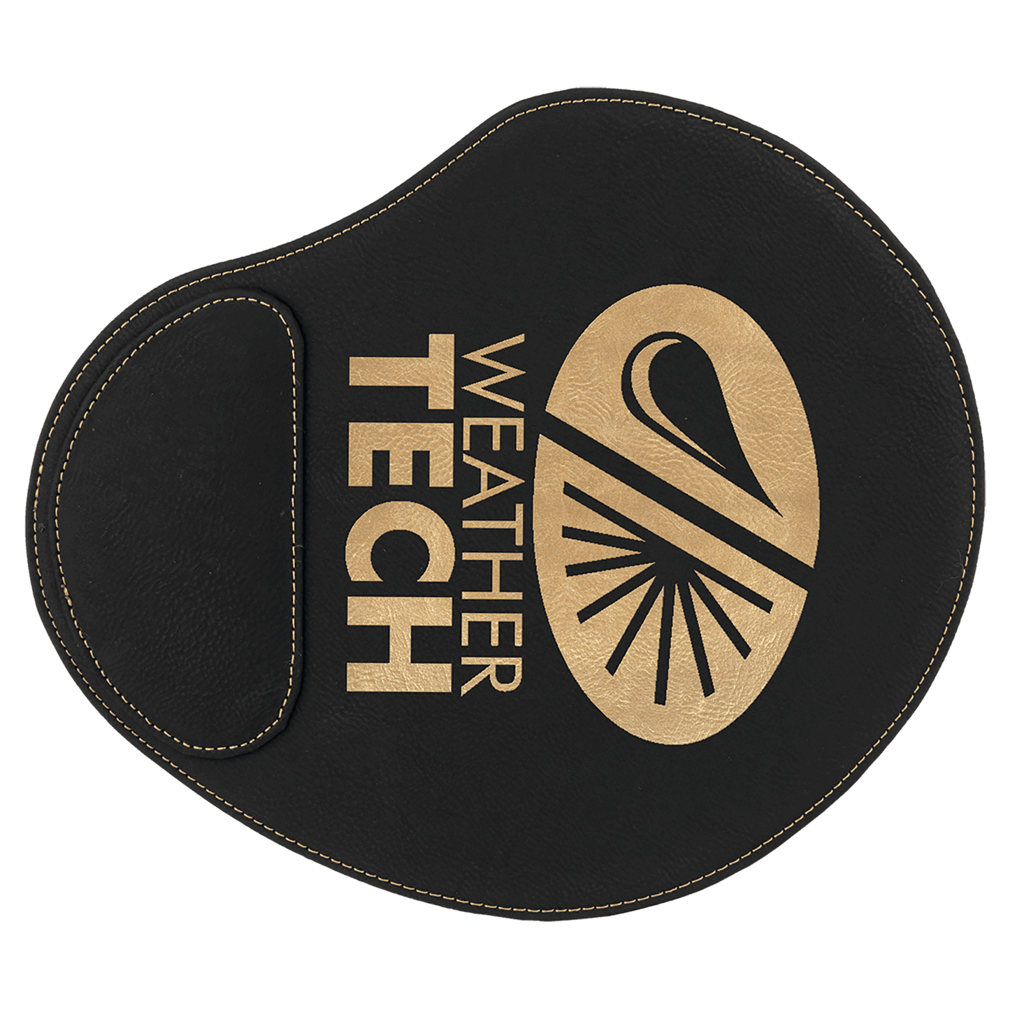 Personalized Black/Gold Leatherette Mouse Pad - Leatherette