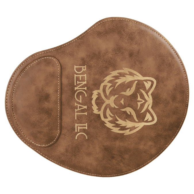 Personalized Rustic/Gold Leatherette Mouse Pad - Leatherette