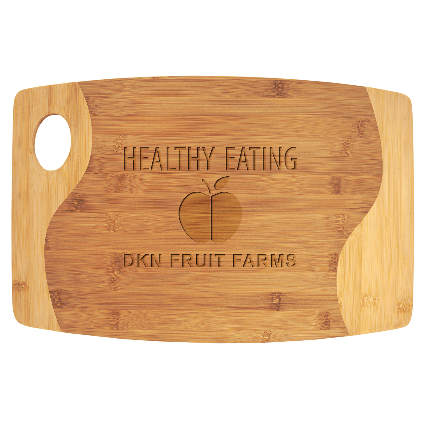 Custom Two-Tone Bamboo Cutting Board with Handle