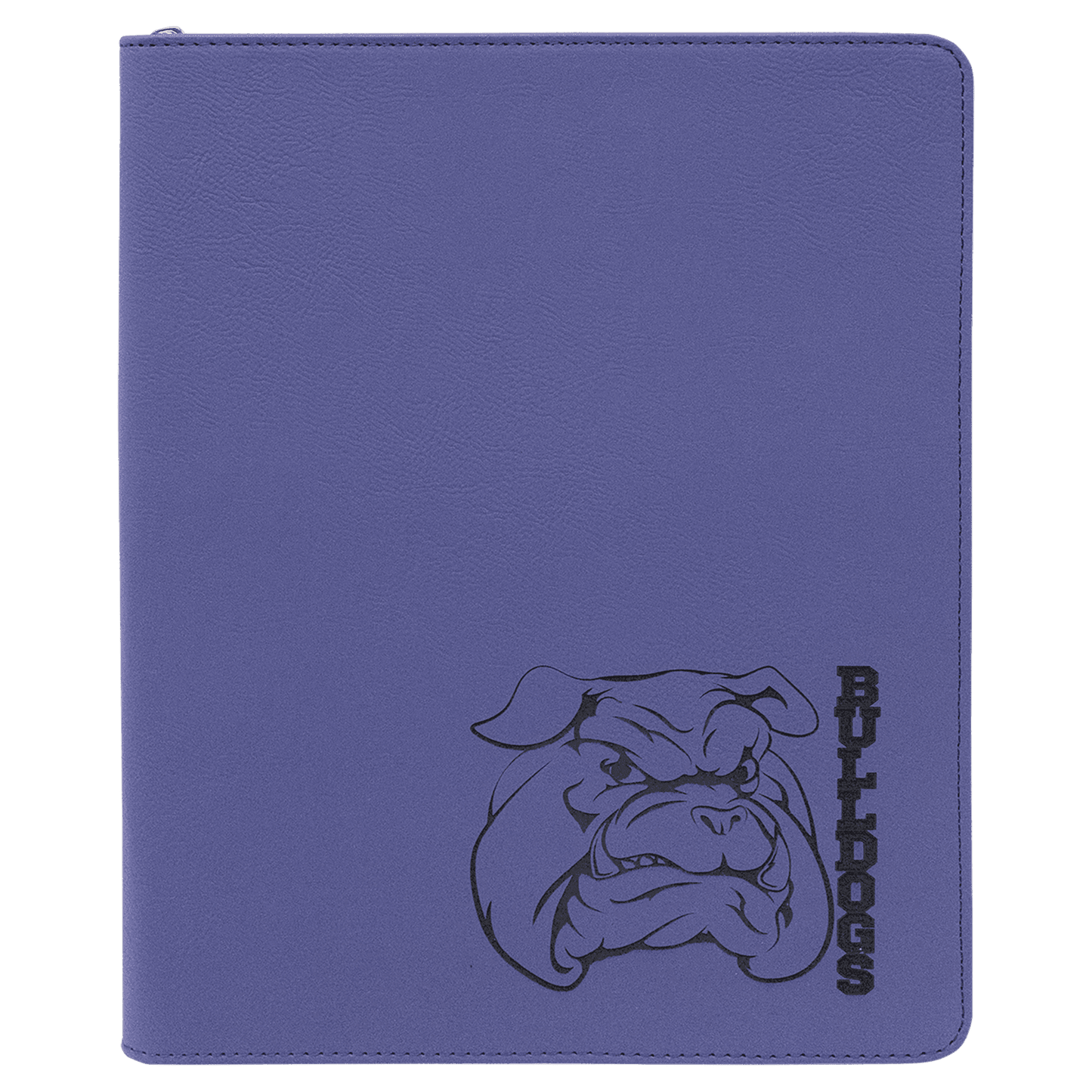 Personalized Purple Leatherette Portfolio with Zipper - Leatherette
