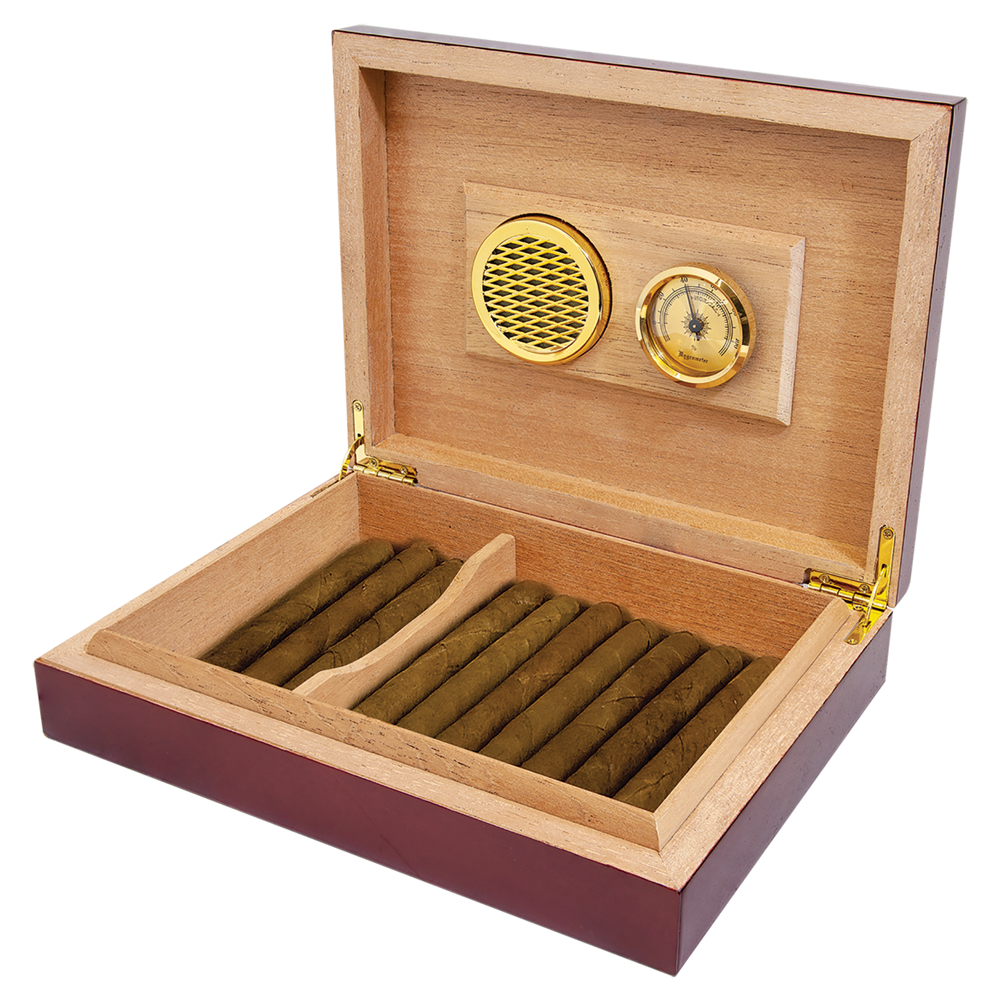 Personalized Rosewood Piano Finish Humidor with Hygrometer and Humidifier