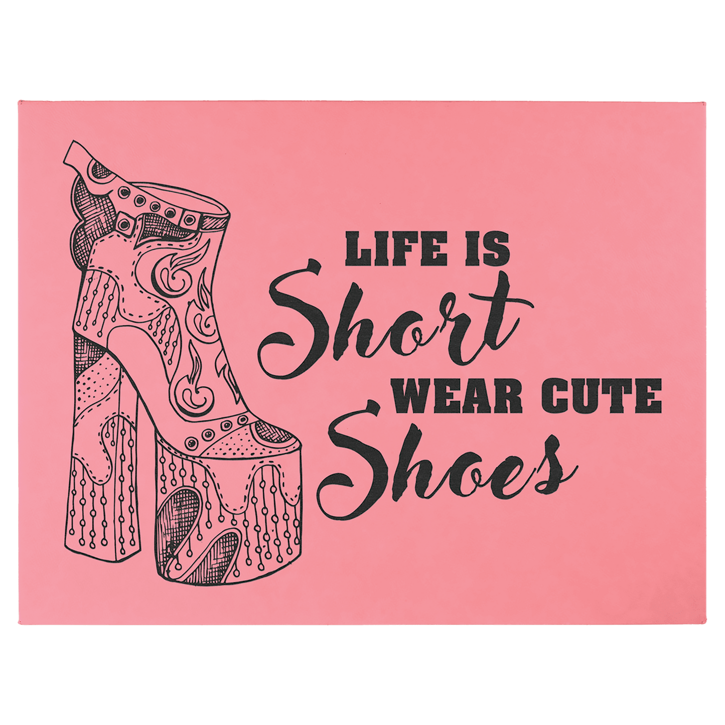 Personalized Pink Leatherette Wall Decor/Signage - Leatherette