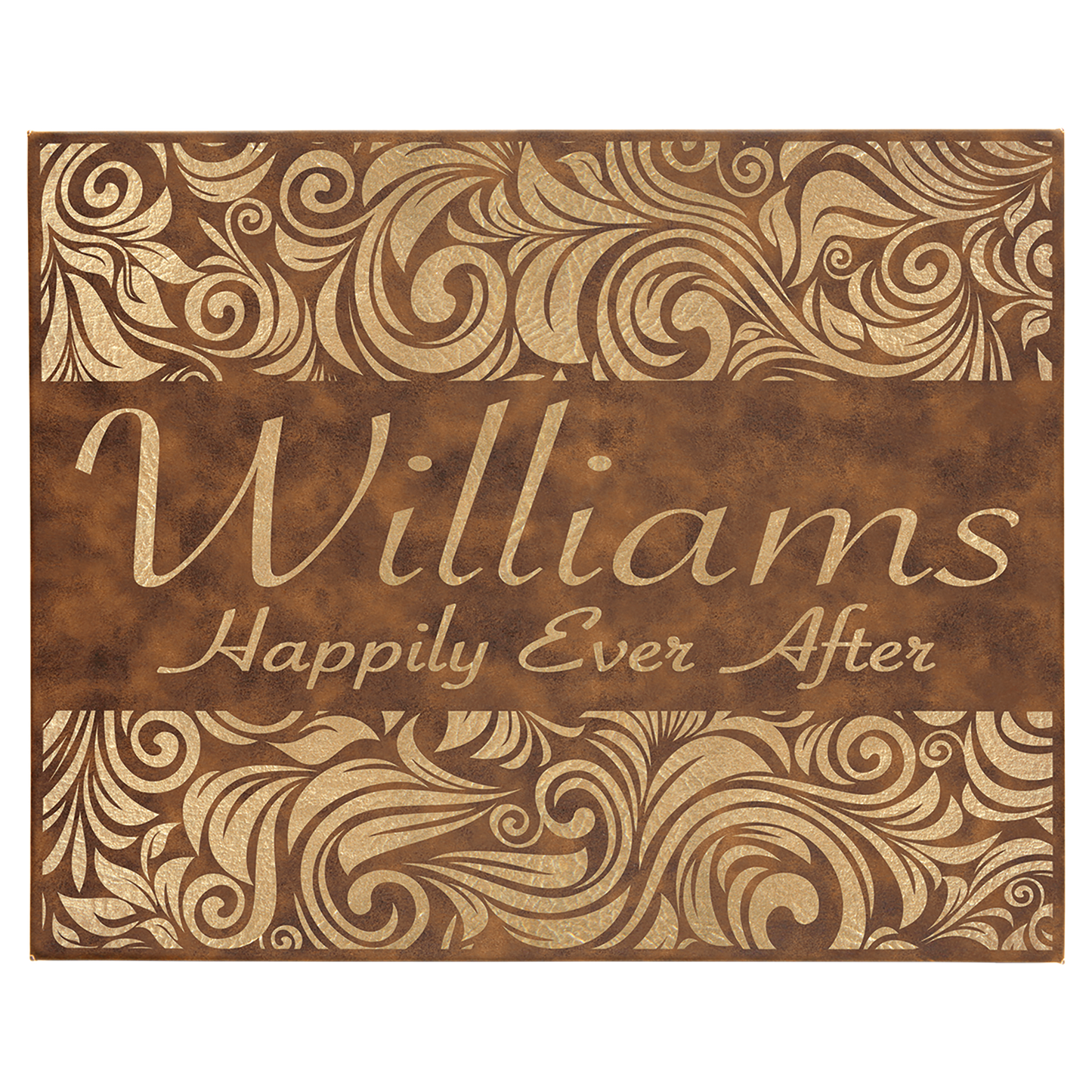 Personalized Rustic/Gold Leatherette Wall Decor/Signage - Leatherette