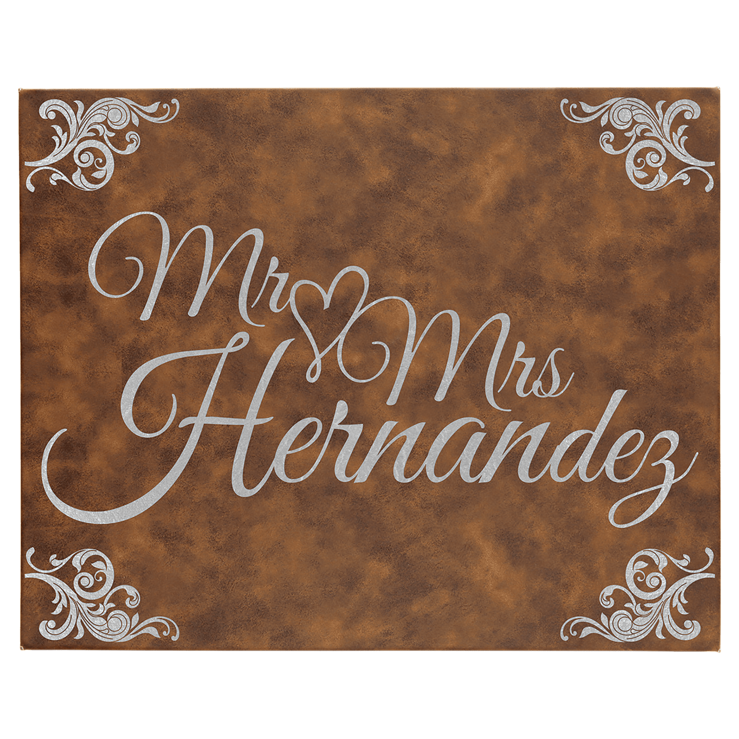 Personalized Rustic/Silver Leatherette Wall Decor/Signage - Leatherette