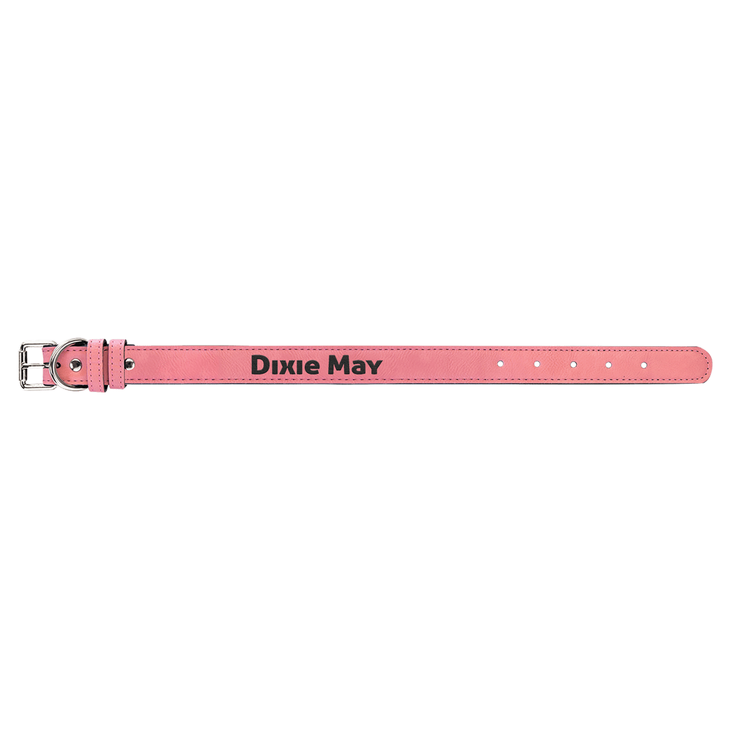 Personalized Pink Small Leatherette Dog Collar - Leatherette