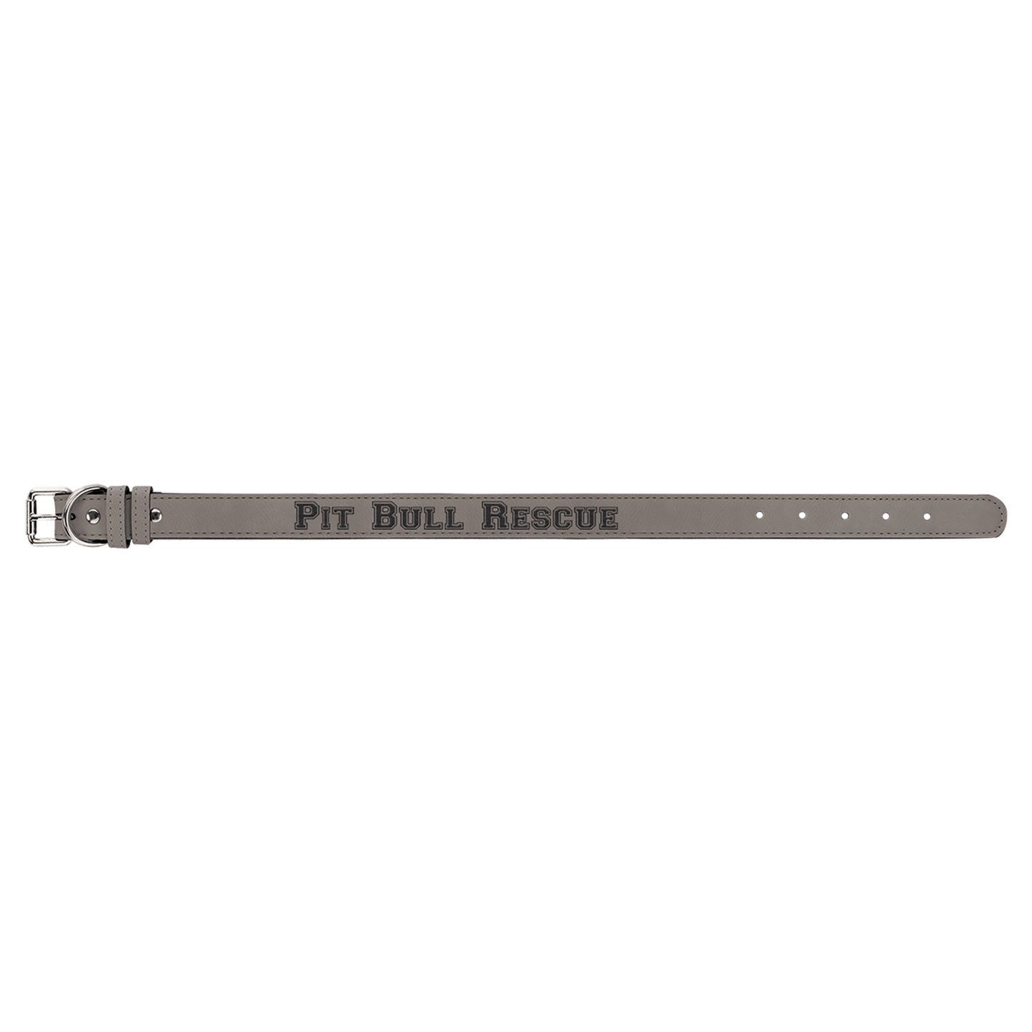 Personalized Gray Large Leatherette Dog Collar - Leatherette