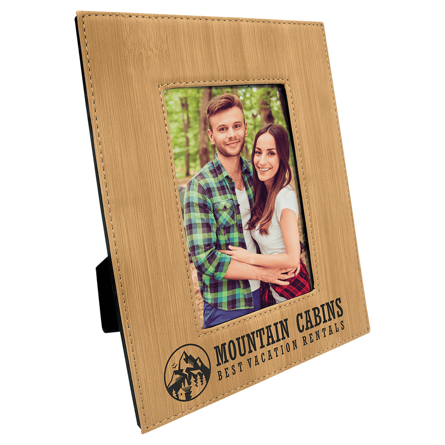 Bamboo Leatherette Photo Personalized Photo Frame - Leatherette