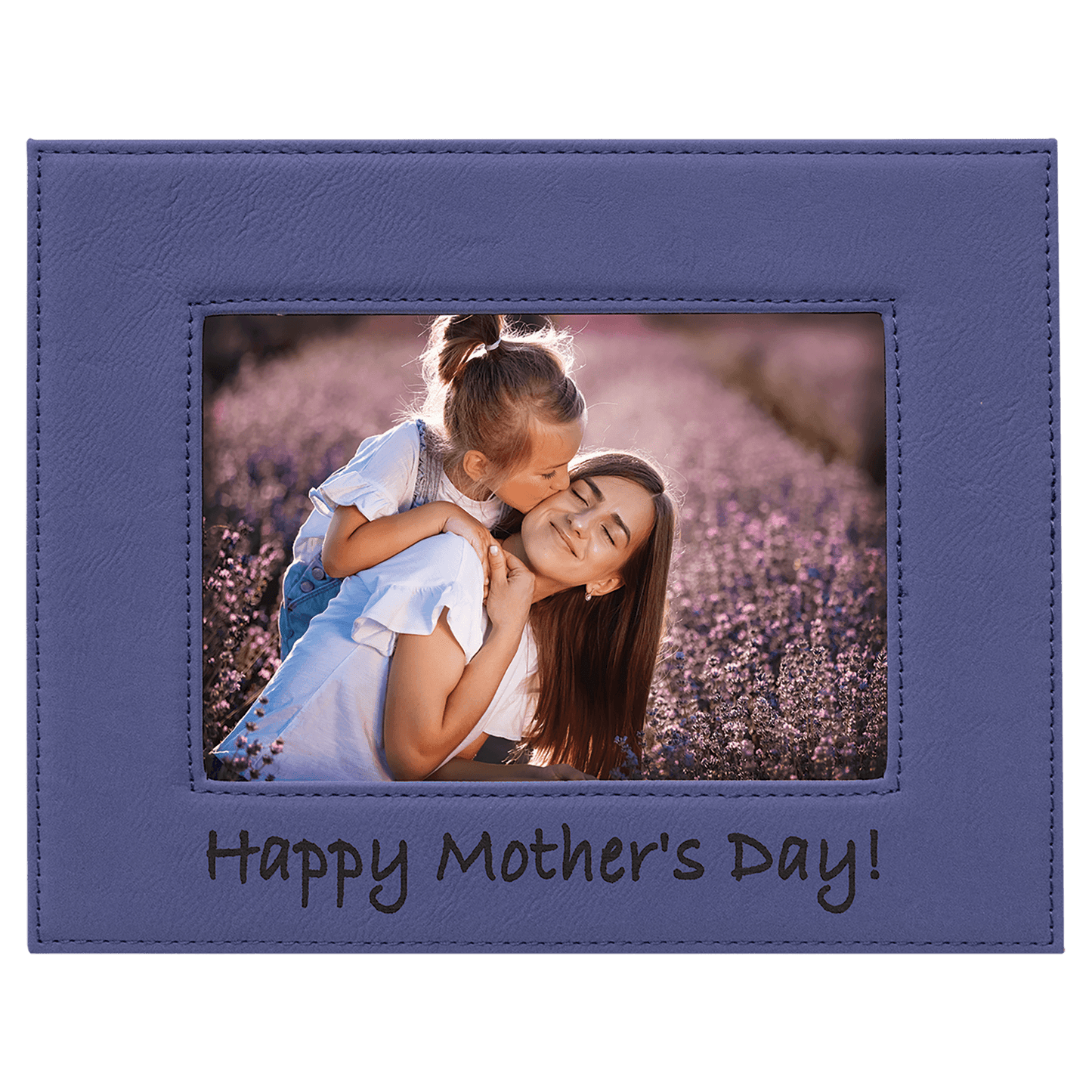 Purple Leatherette Photo Personalized Photo Frame - Leatherette