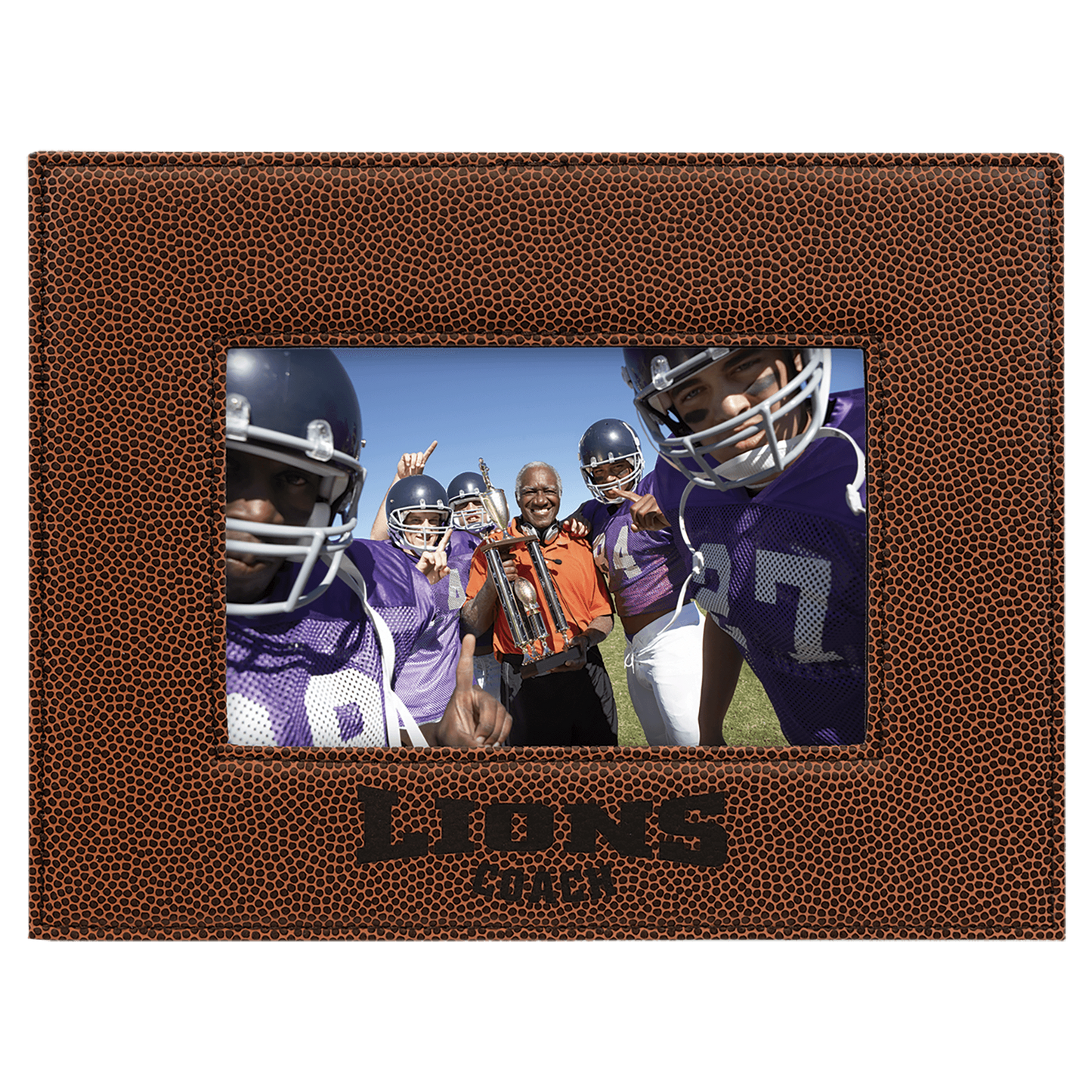 Football Leatherette Photo Personalized Photo Frame - Leatherette
