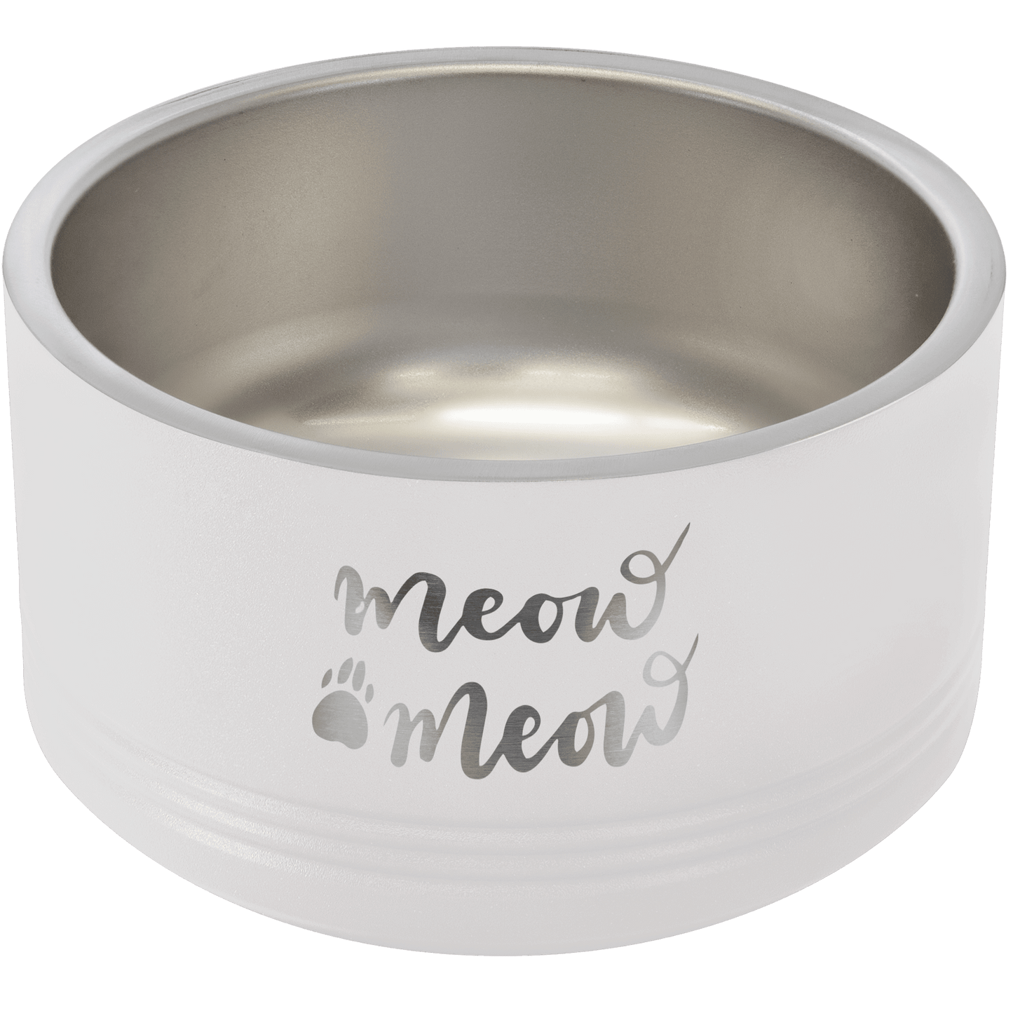 Personalized White 18 oz. Polar Camel Powder Coated Stainless Steel Dog Bowl