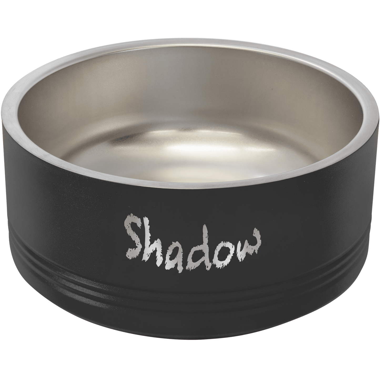 Personalized Black 32 oz. Polar Camel Powder Coated Stainless Steel Dog Bowl