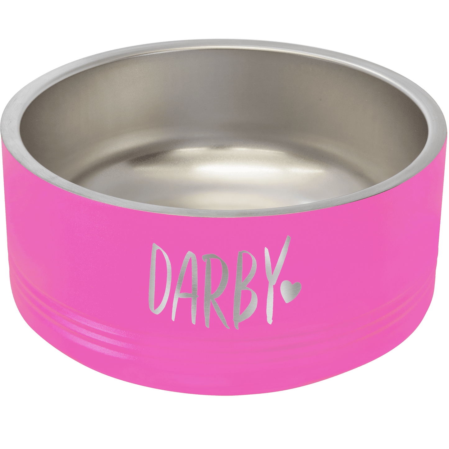 Personalized Pink 32 oz. Polar Camel Powder Coated Stainless Steel Dog Bowl