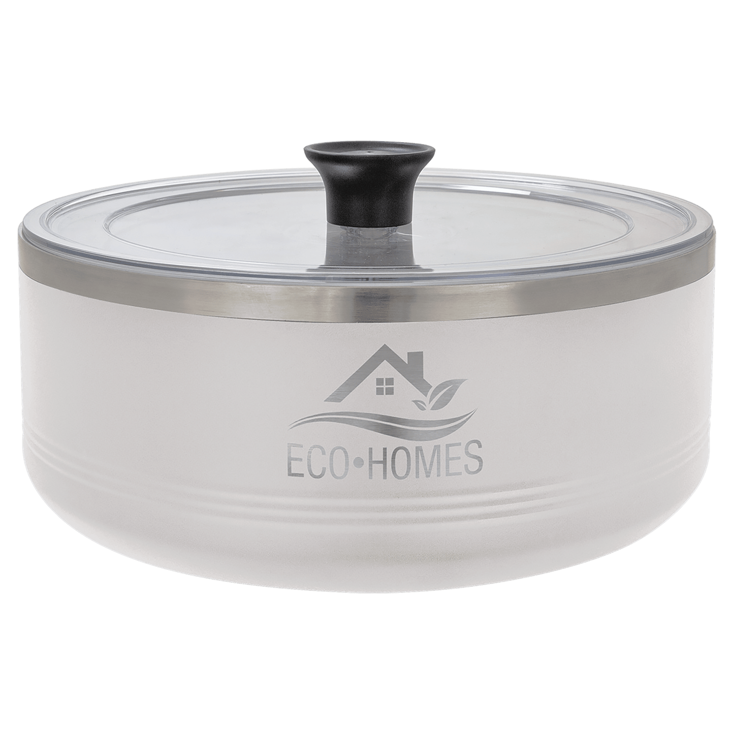 Custom White 3 Quart Polar Camel Serving Bowl with Lid - Stainless Steel