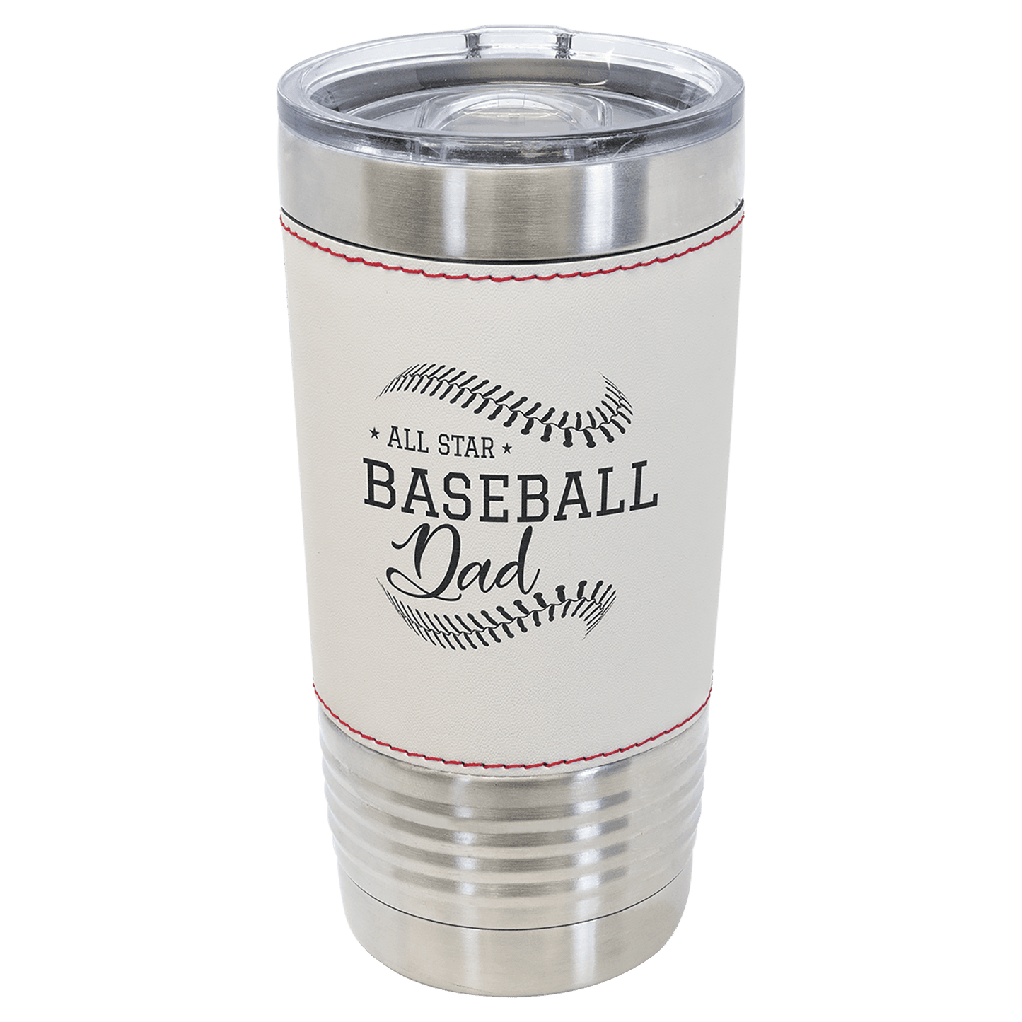 Baseball Sport Custom Laser Engraved Tumbler - White