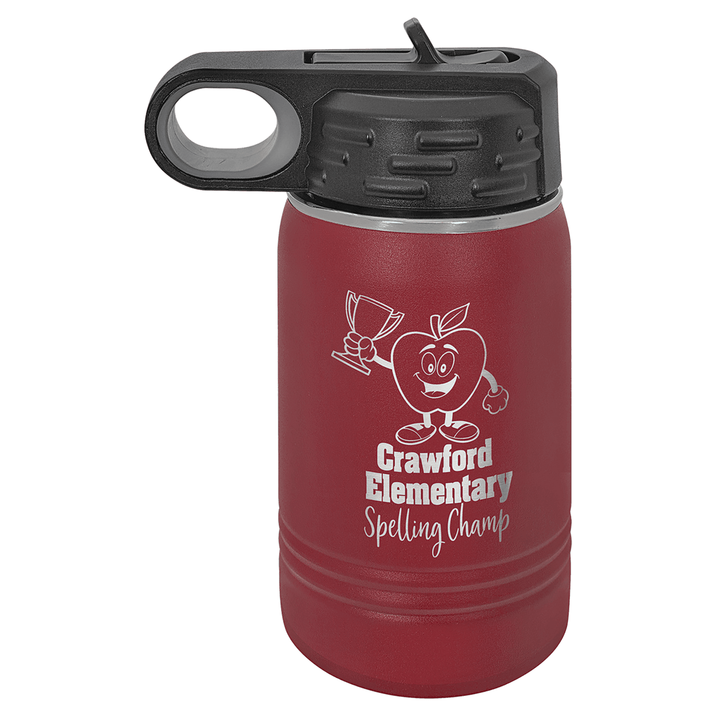 Maroon 12 oz. Polar Camel Water Personalized Water Bottle