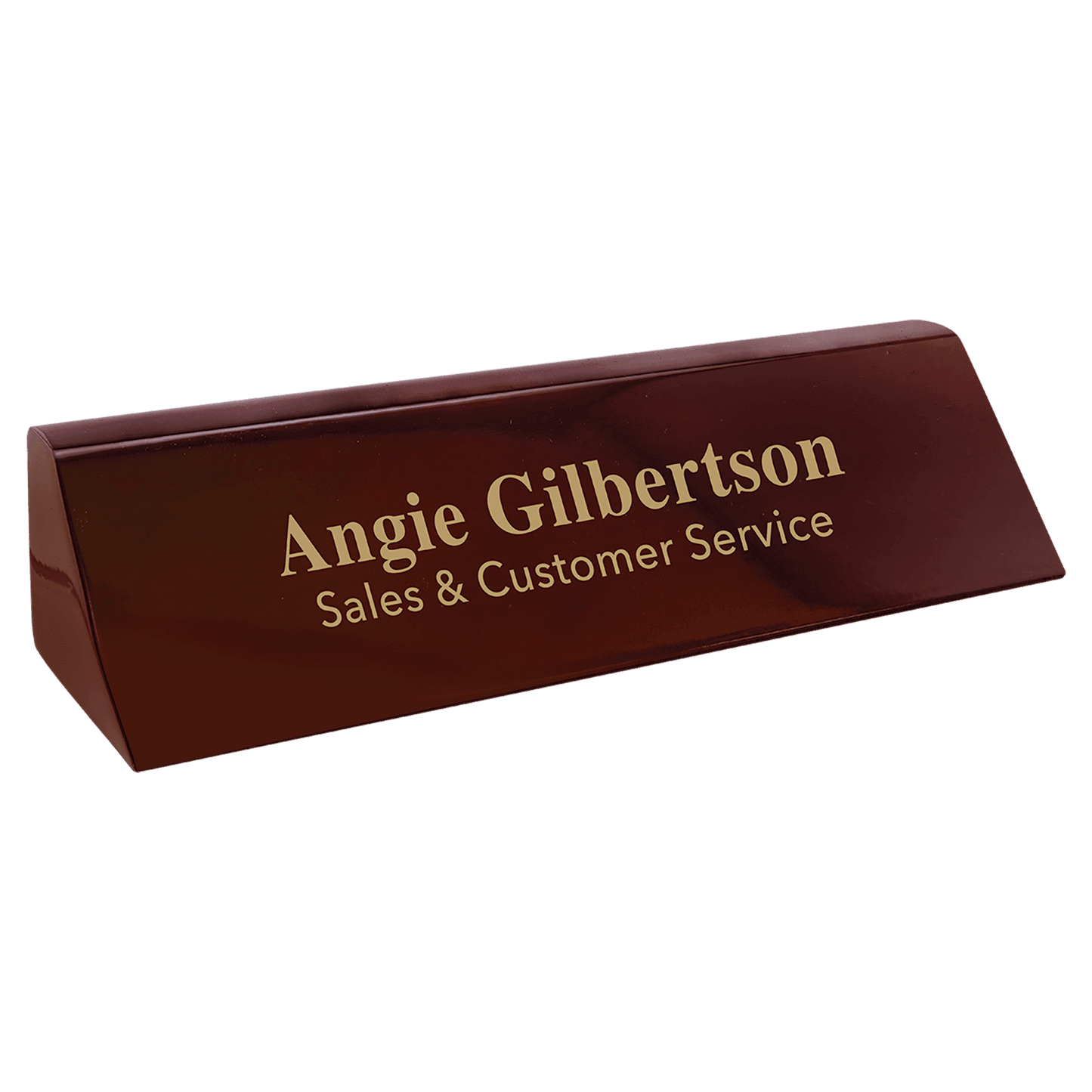 Rosewood Piano Finish Personalized Desk Wedge
