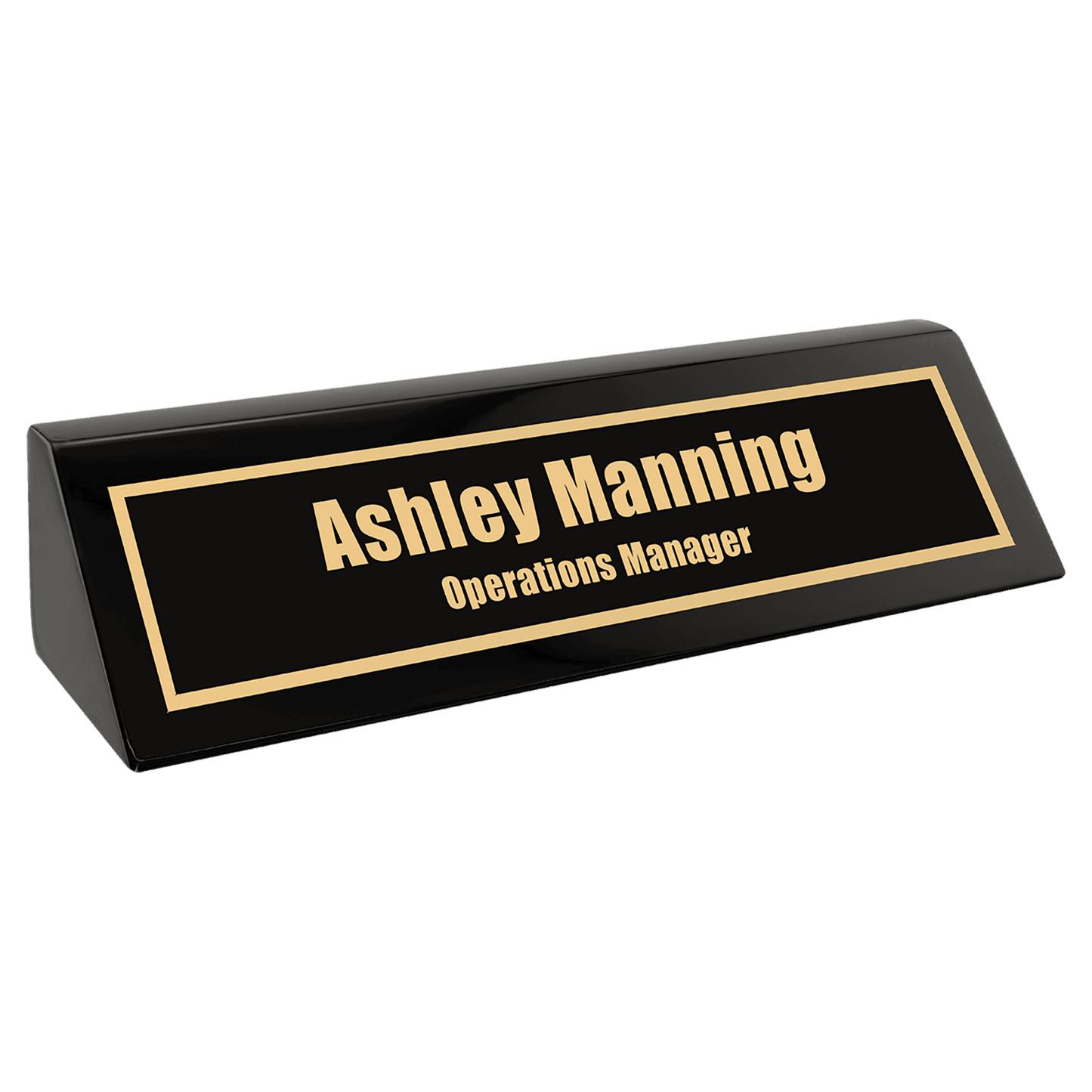 Black Piano Finish Personalized Desk Wedge