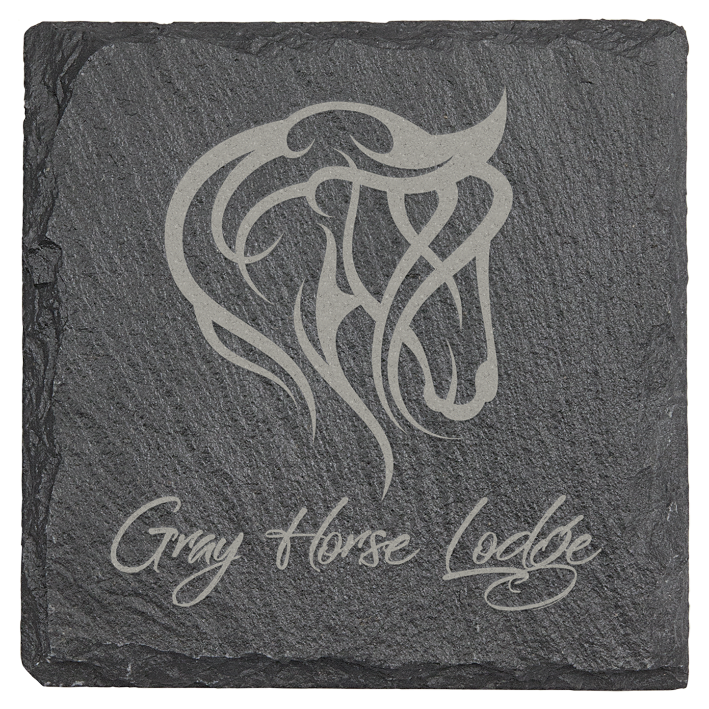 Square Slate Custom Engraved Coaster with Foam Pads