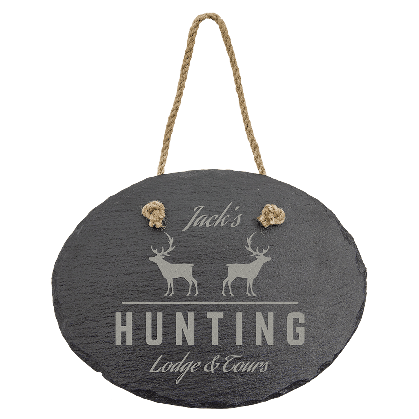 Personalized Oval Slate Decor with Hanging String