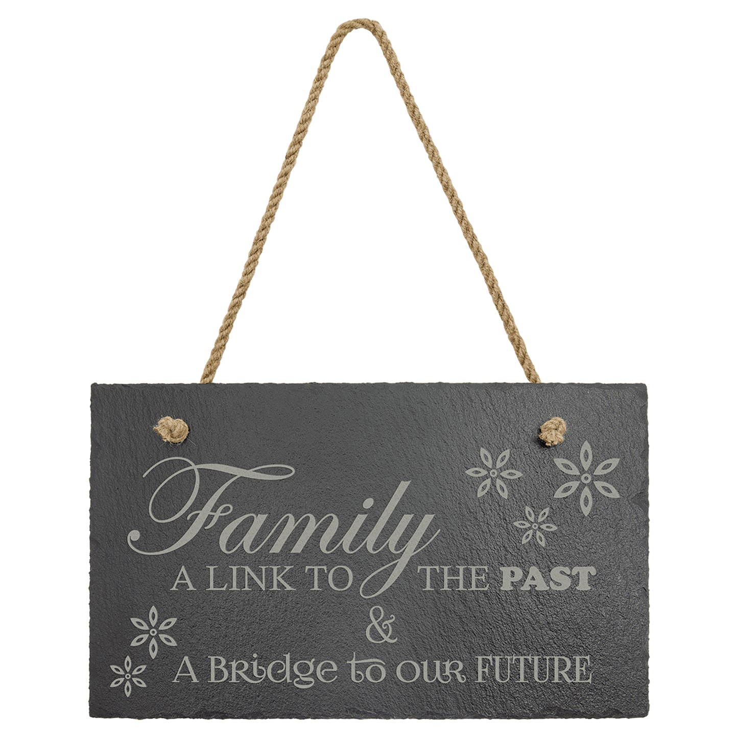 Personalized Rectangle Slate Decor with Hanging String